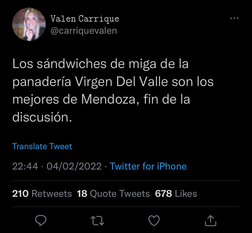 El tweet que generó la discordia.