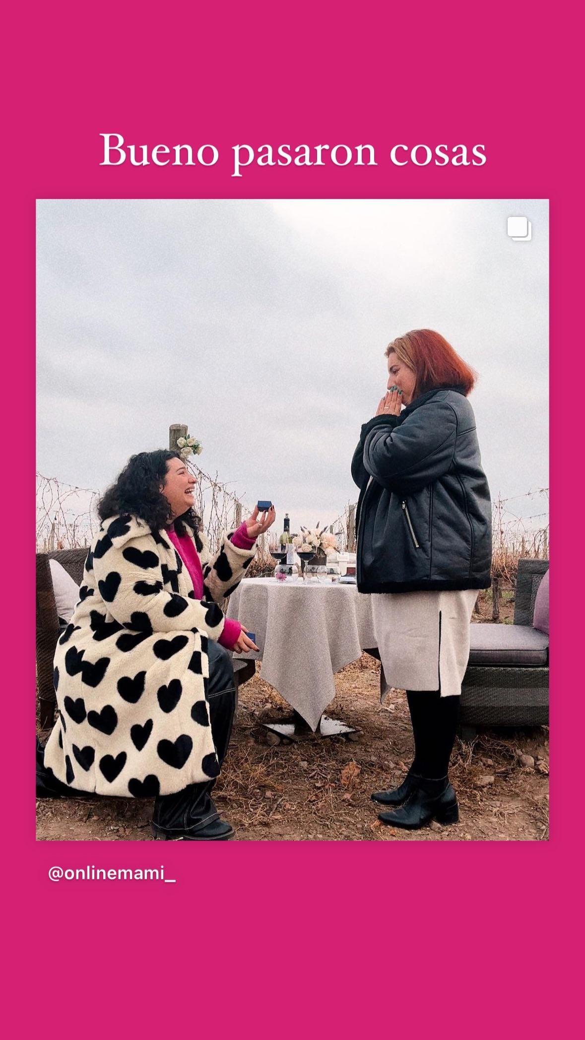 Agustina Cabaleiro le propuso casamiento a su novia Maki Giménez, en una bodega de Mendoza.