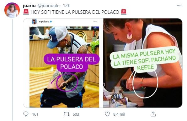 Todo tendría que ver con una pulsera de El Polaco que ahora utiliza Sofía.