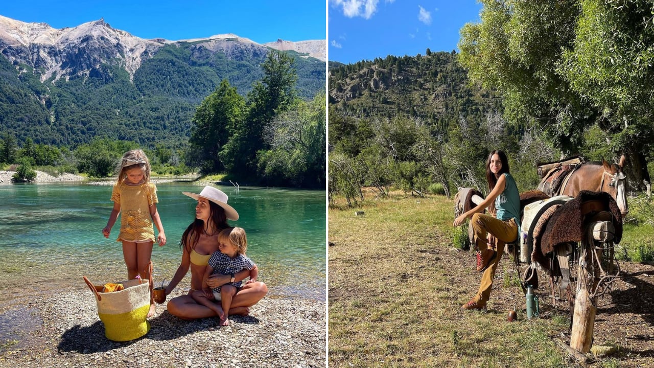 Zaira Nara disfrutando su casa de San Martín de los Andes en familia.