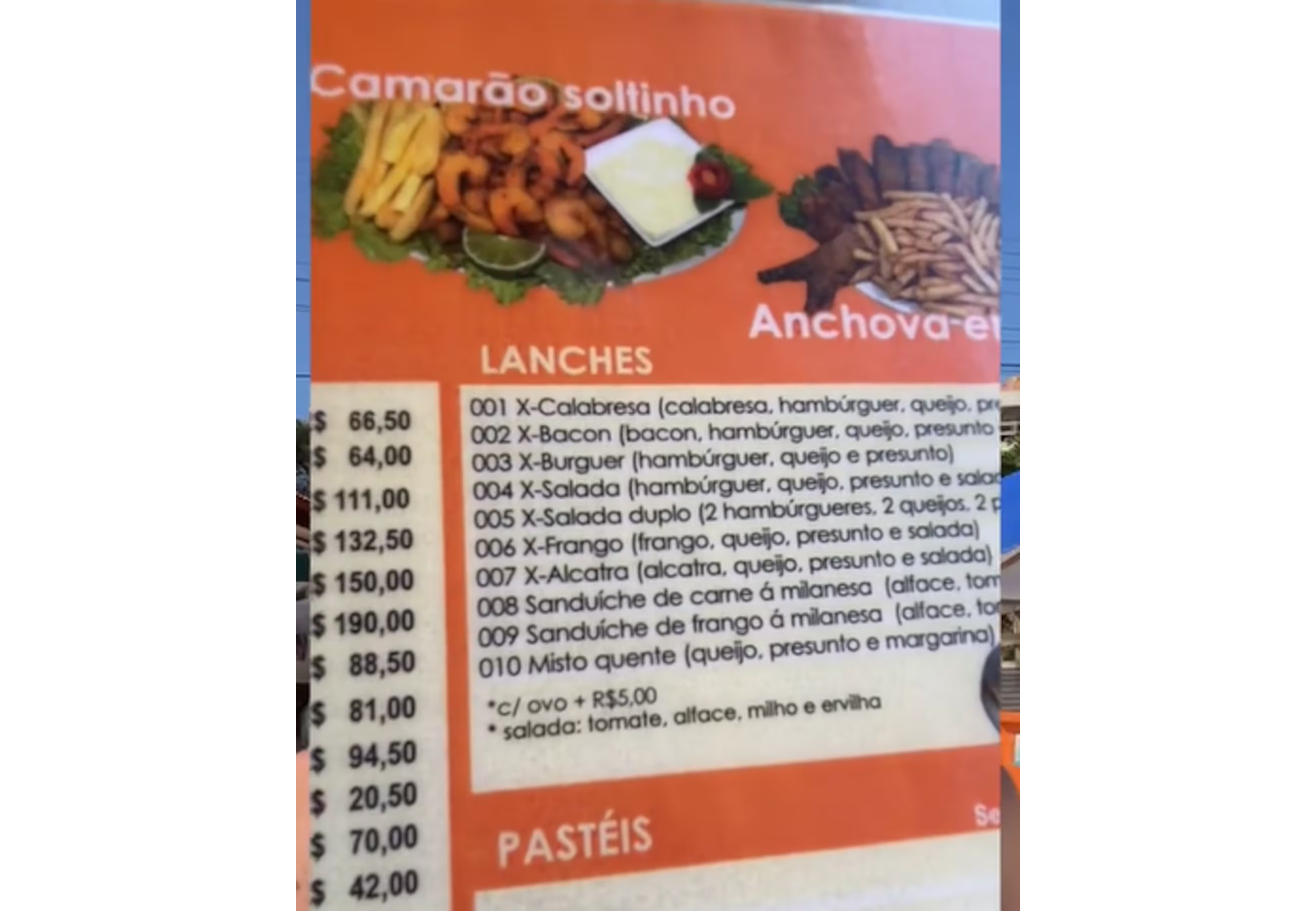 Los precios en las playas de Bombinhas.