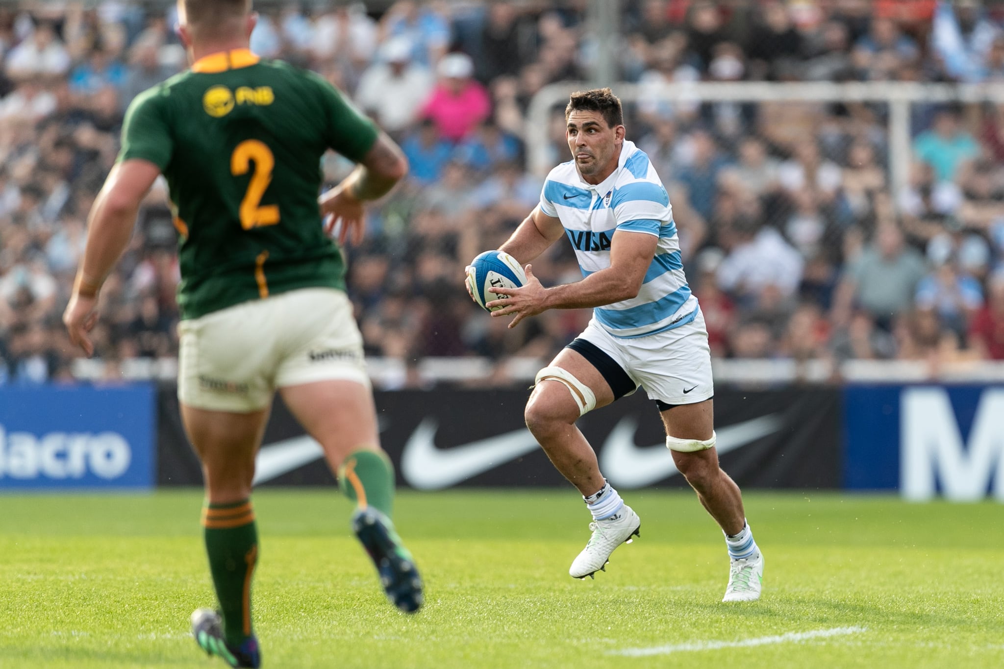 Pablo Matera, jugador de Los Pumas, en el partido con Sudáfrica en el Rugby Championship. (Prensa UAR)