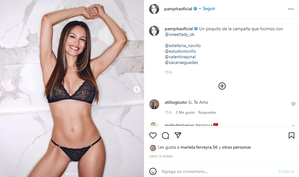 Pampita en la nueva campaña de lencería