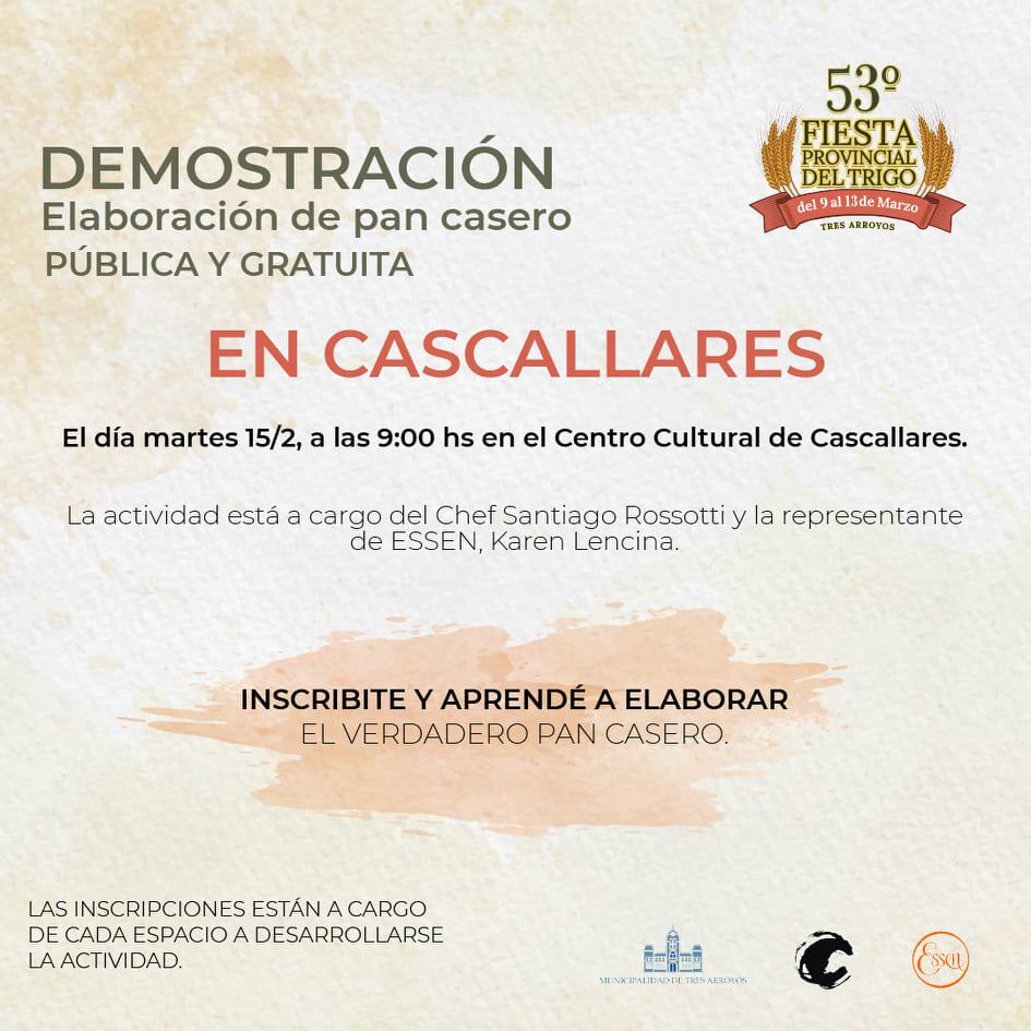 Cascallares:
Taller de elaboración de pan casero