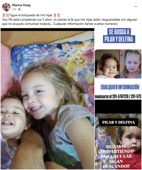 El desesperado pedido de la mamá de Pilar y Delfina, las nenas desaparecidas en Bahía Blanca