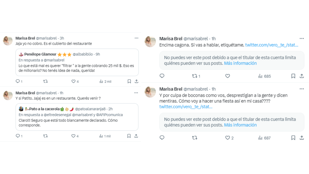 El enojo de Marisa Brel en Twitter.