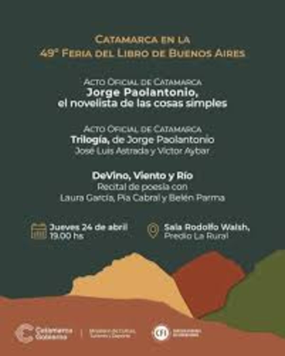 Catamarca homenajea a Jorge Paolantonio en su jornada oficial en la Feria del Libro