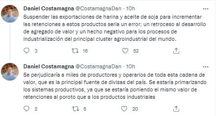 El Ministro de Producción, Ciencia y Tecnología de Santa Fe opinó de la medida en Twitter.