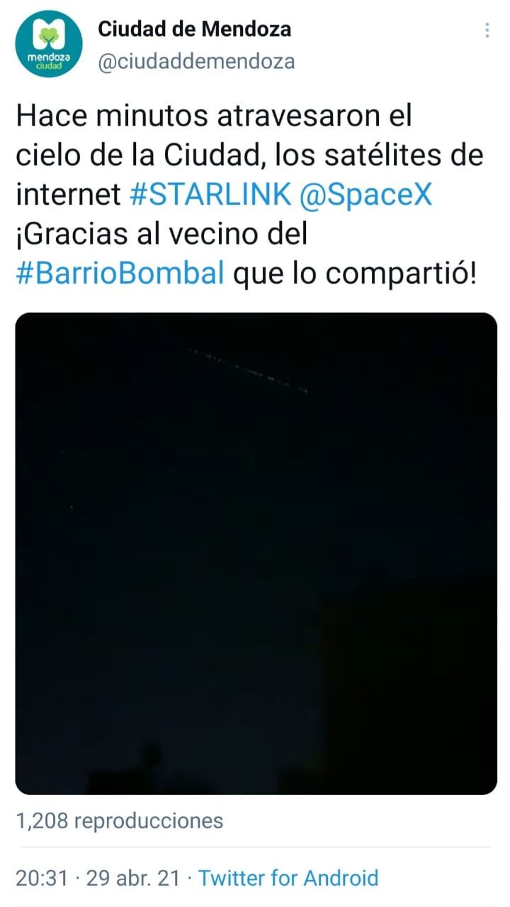 Satélites de internet, Mendoza.