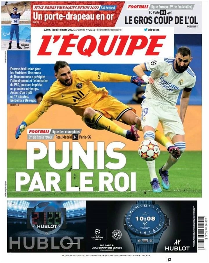 Los medios del mundo reflejaron la derrota del PSG contra el Real Madrid.