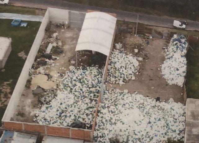 El depósito denunciado en Rosario visto desde el aire.