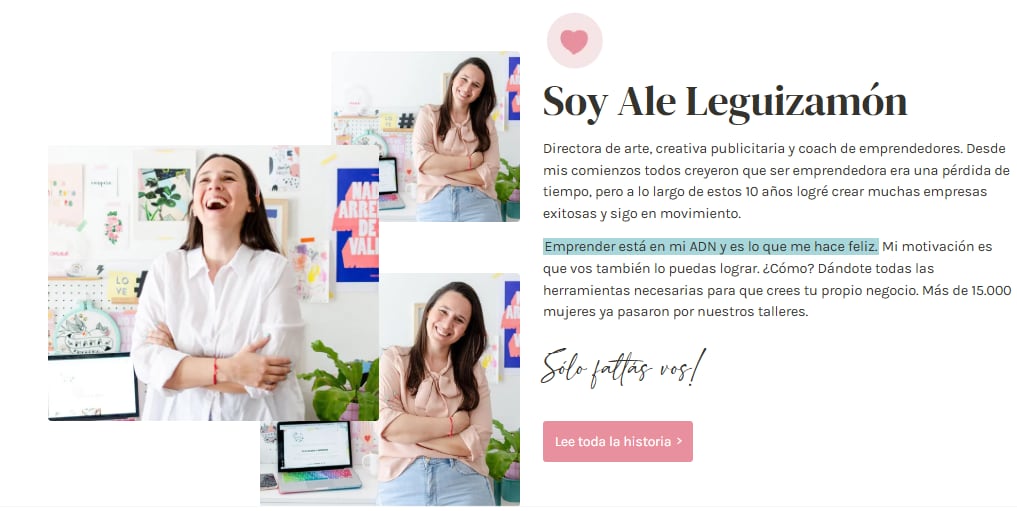 Página web de Mamá Emprende