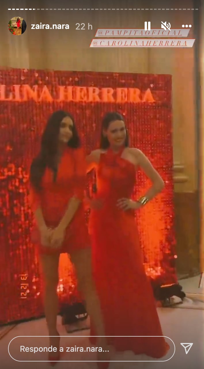 Zaira Nara y Pampita en el evento de Carolina Herrera en el Teatro Colón