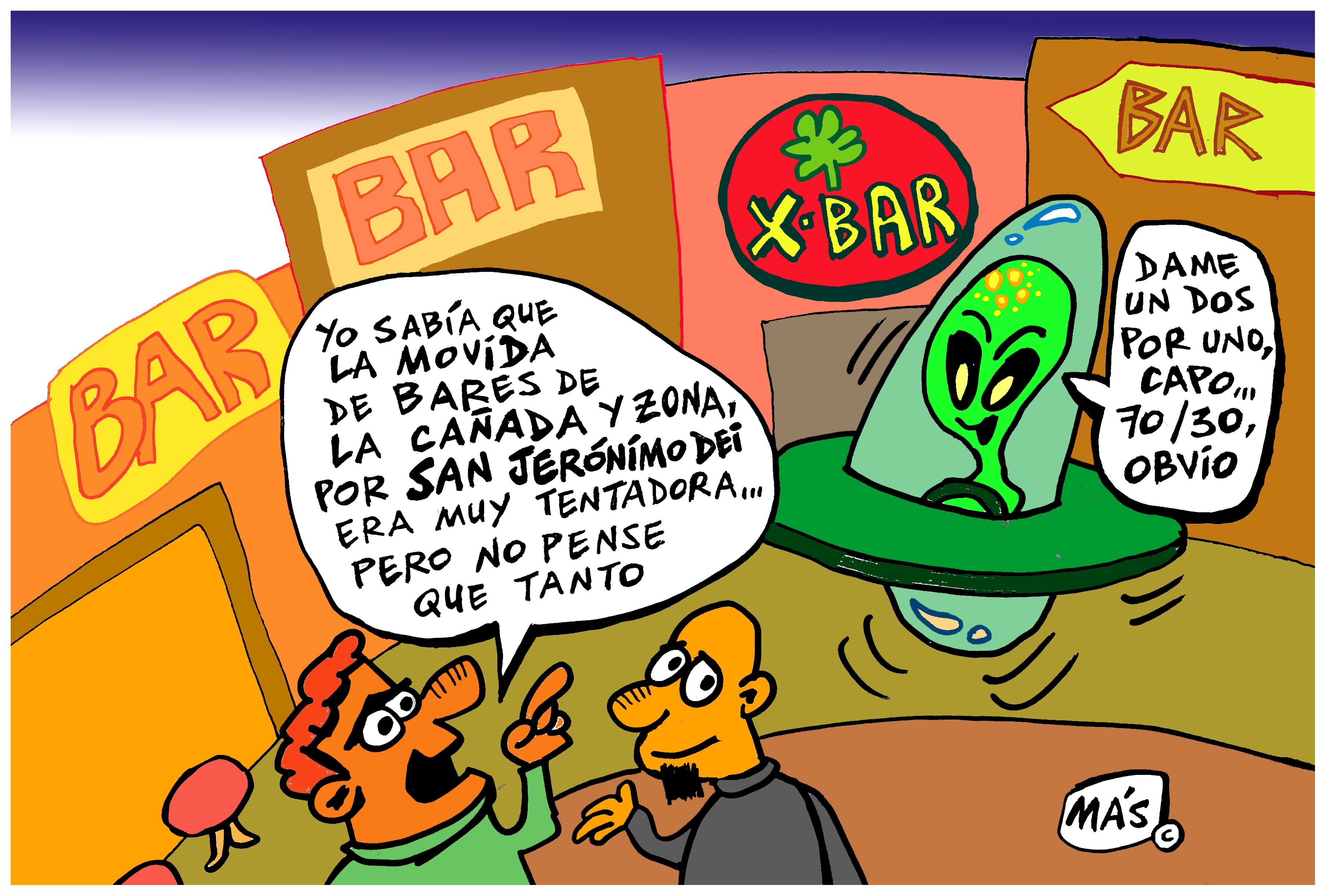 Los bares ofrecerán promociones, para el San Jerónimo Dei (Dibujo de Más).