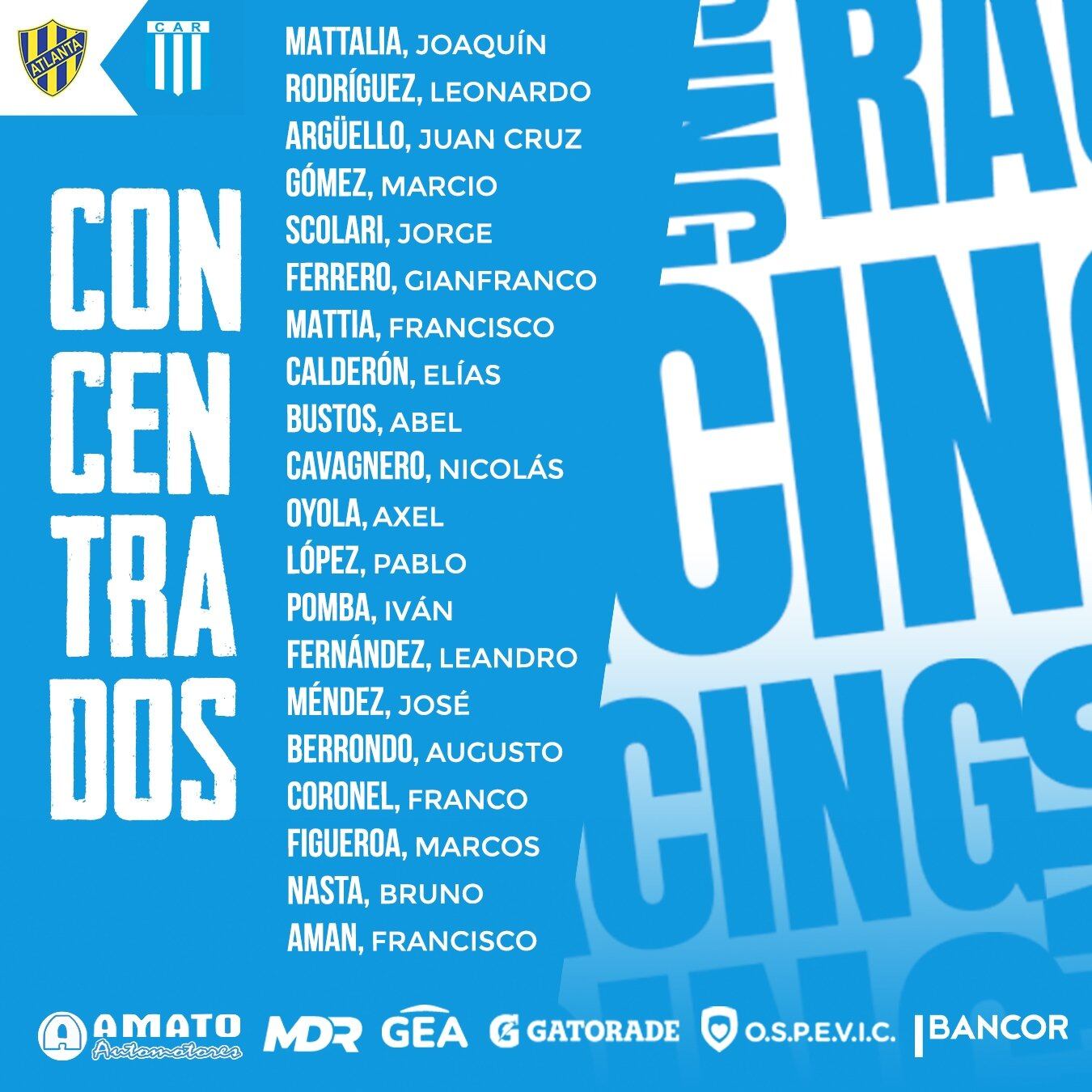 Racing se la juega en la visita a Atlanta este domingo.