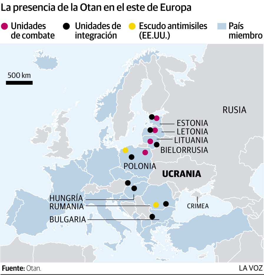 La presencia de la Otan en el este de Europa