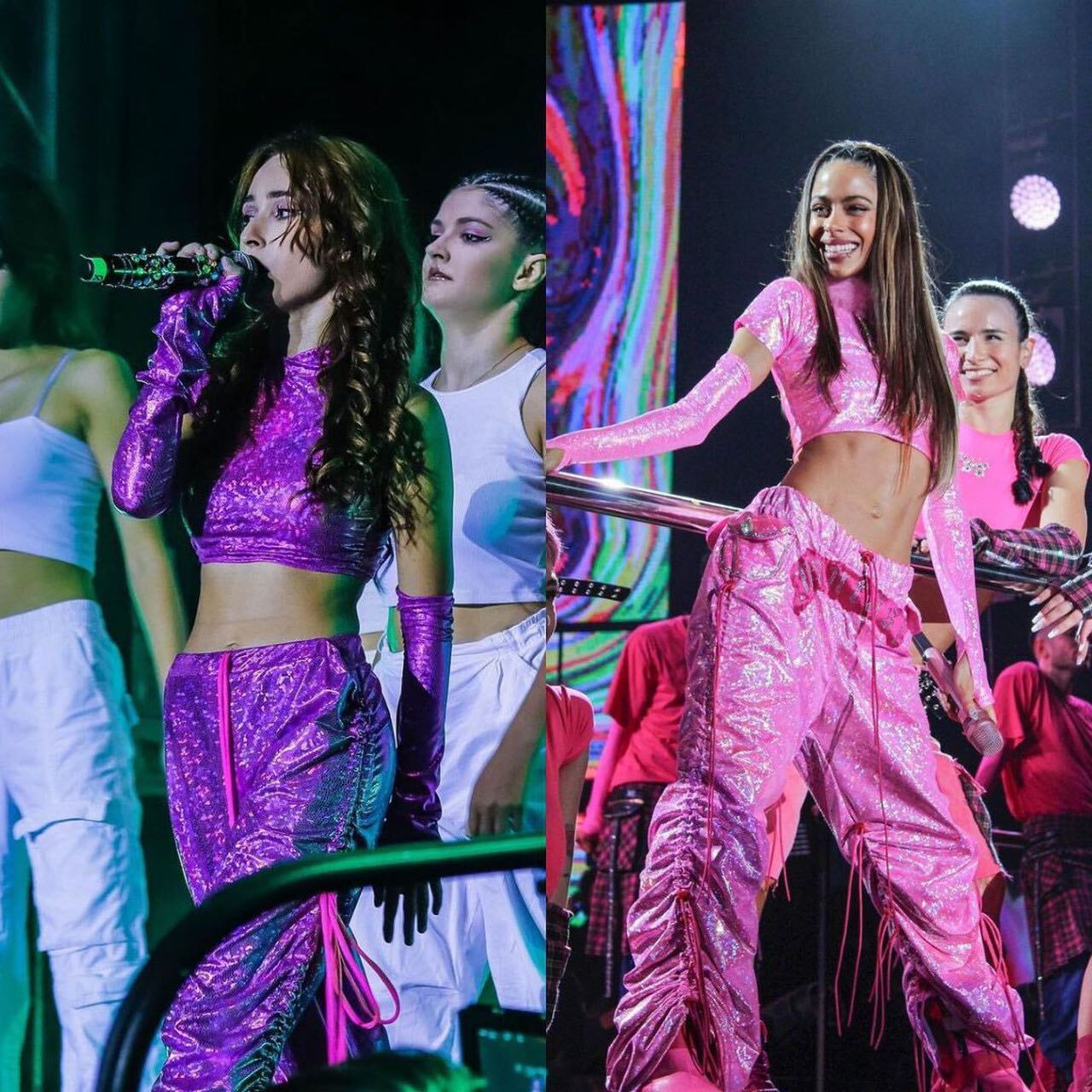 Acusaron a una cantante rumana de plagiar el vestuario de Tini Stoessel en su show