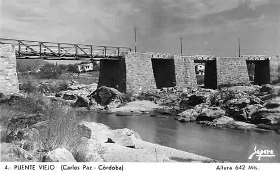 Puente central de Carlos Paz en 1954.