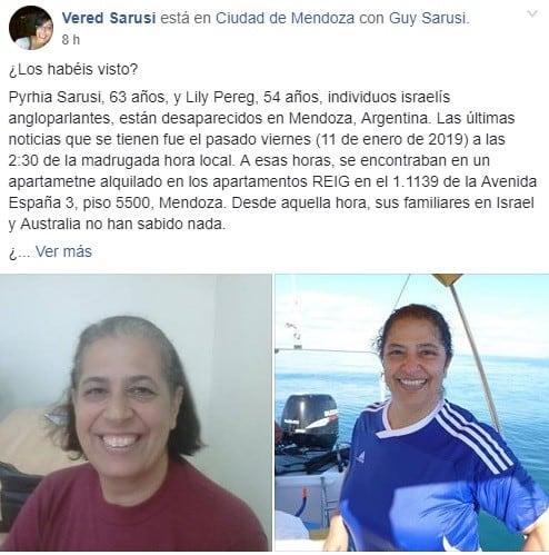 Se lanzó una campaña por redes sociales para dar con los paraderos de las hermanas israelíes.