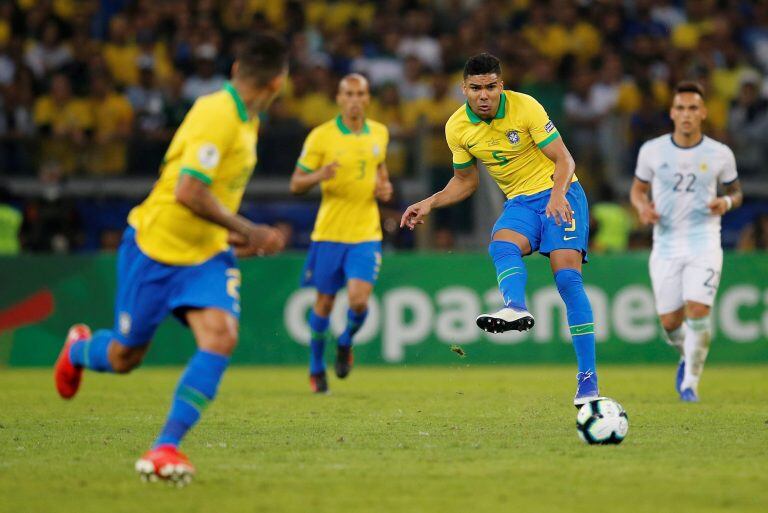 Lo hizo Firmino, tras gran jugada de Gabriel Jesús. 2-0 sobre Argentina en 25 del ST.  REUTERS/Luisa Gonzalez