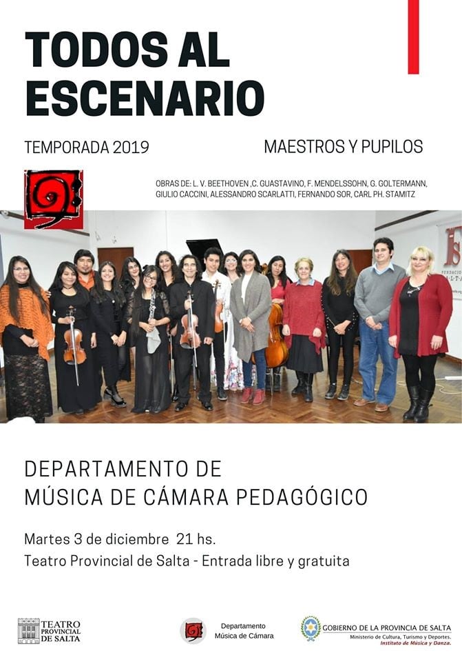 "Maestros y pupilos" en Todos al Escenario (Facebook Departamento de Música de Cámara de Salta)