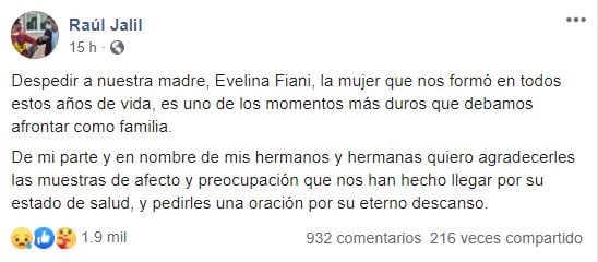 Captura de Facebook.