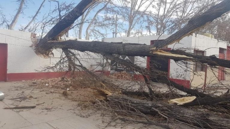 Así quedó el estadio de Huracán Las Heras.