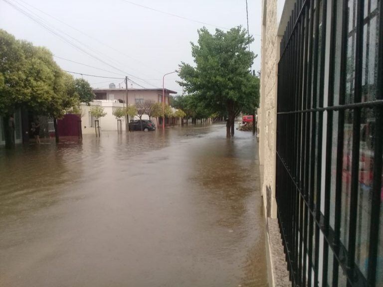 Calles de Arroyito lluvias del dia lunes