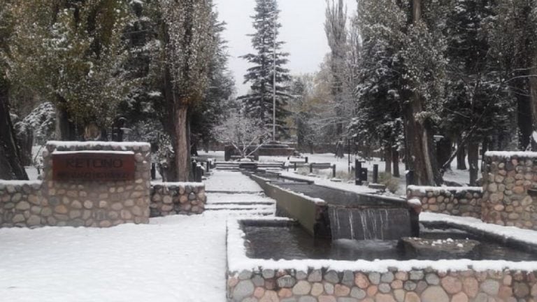 Así quedó el Manzano Histórico tras la nevada.