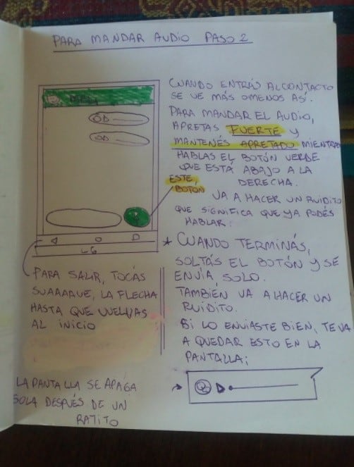 El tierno tutorial que una nieta le hizo a su abuela para que mande audios de WhatsApp. (Twitter)