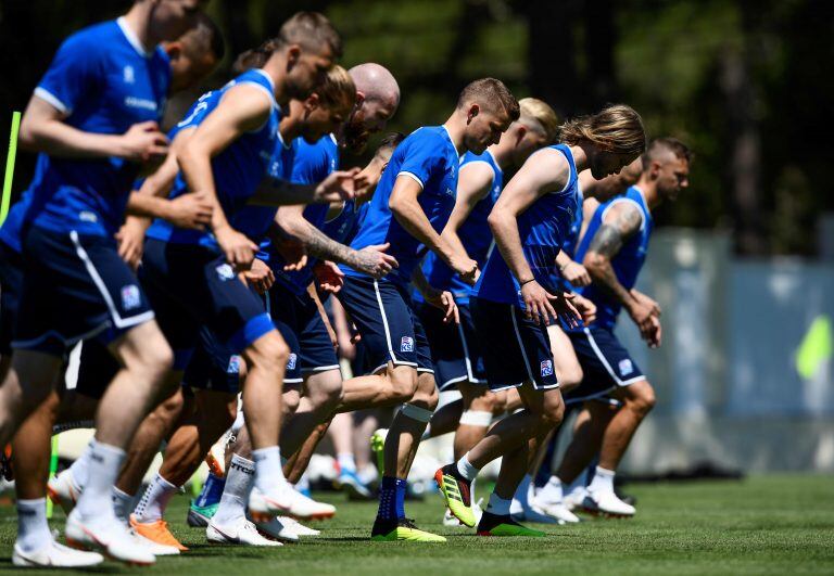 Entrenamiento de Islandia. Foto: AFP / Jonathan NACKSTRAND