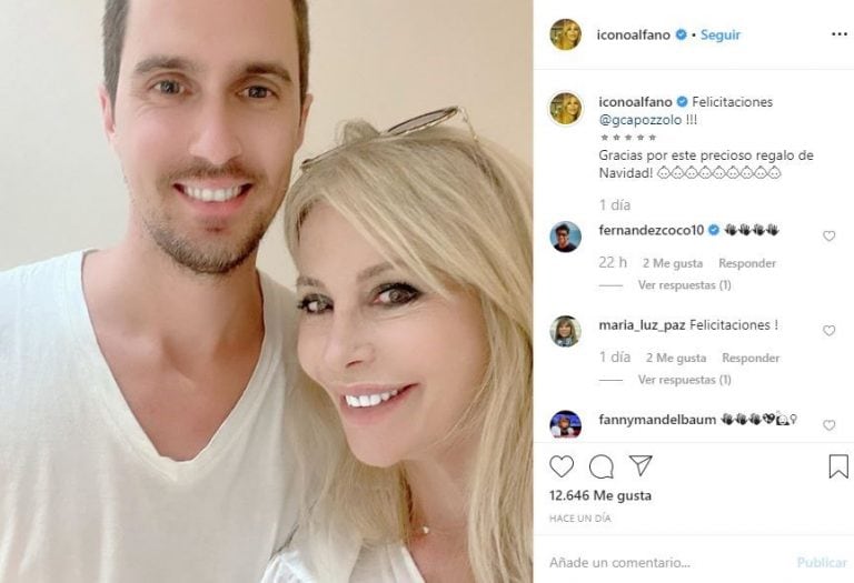 La publicación con la que Graciela Alfano felicitó a su hijo por la paternidad (Foto: Instagram)