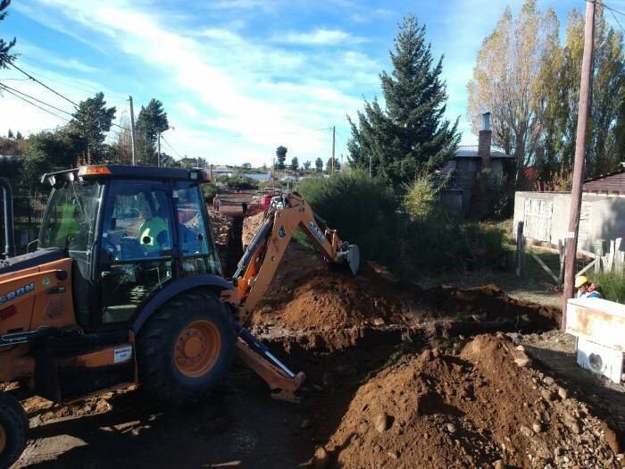 Obras de gas en Pampa de Huenuleo (ANB).