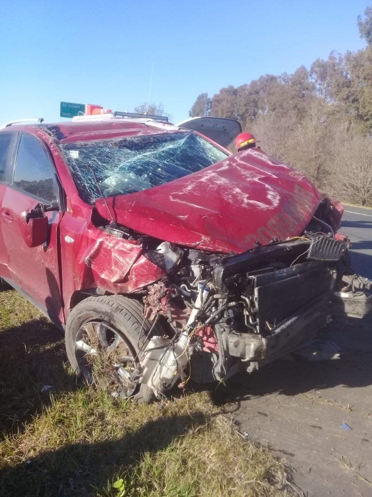 Vuelco en Autopista Córdoba Rosario