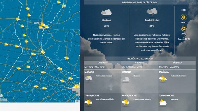 La sensación térmica de Paraná marca 45° y con ella una alerta por tormentas fuertes