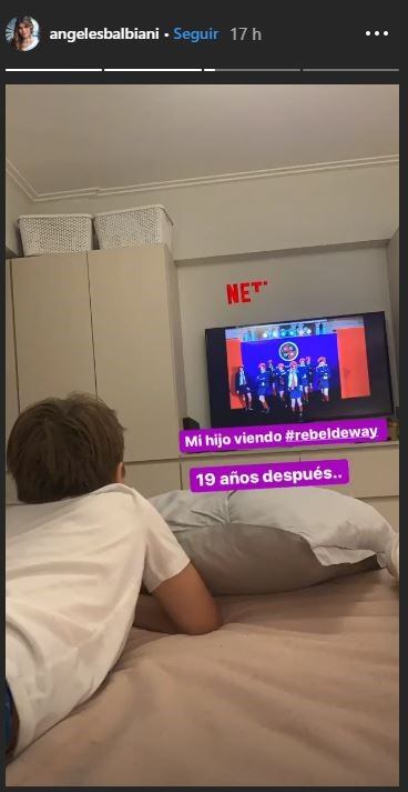 Ángeles Balbani mostró a su hijo mirando Rebelde Way, a 19 años de su estreno (Foto: Instagram/ @angelesbalbiani)