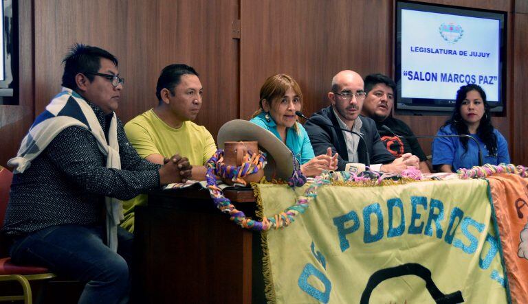 Los representantes de las comparsas maimareñas acompañaron a las autoridades en el anuncio formulado en dependencias de la Legislatura de Jujuy.