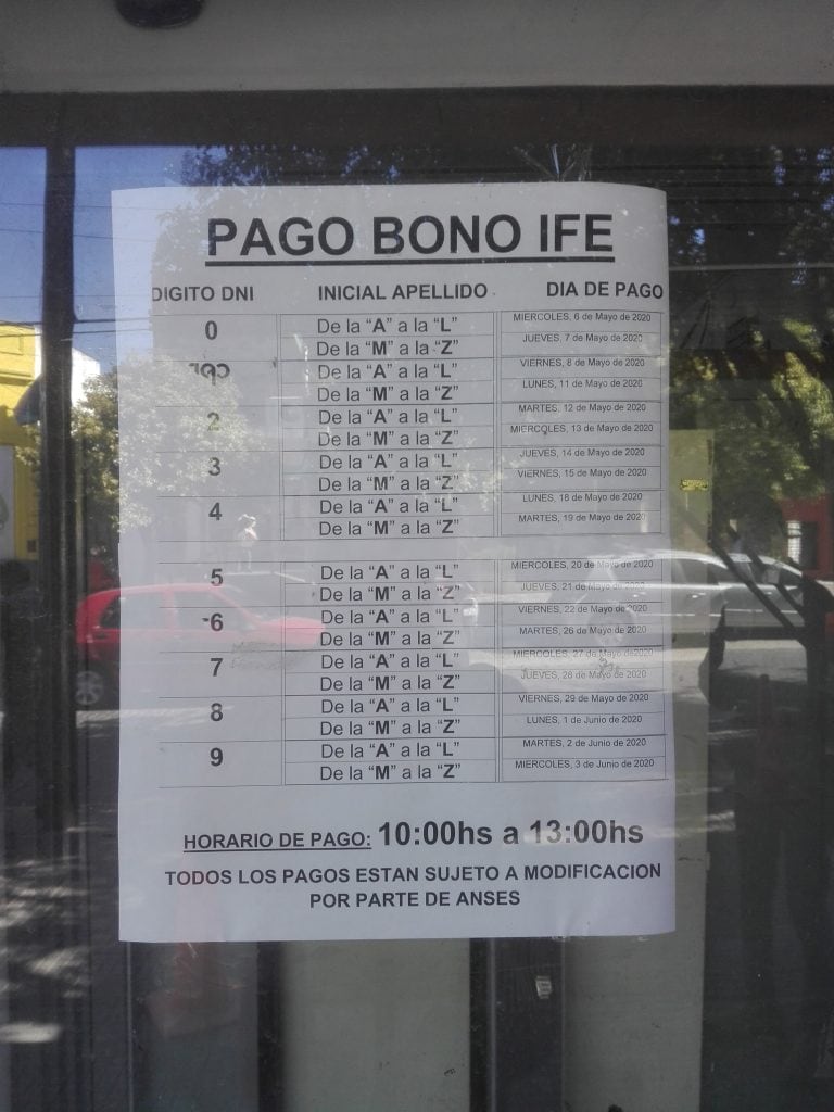 Cronograma del pago del bono del IFE