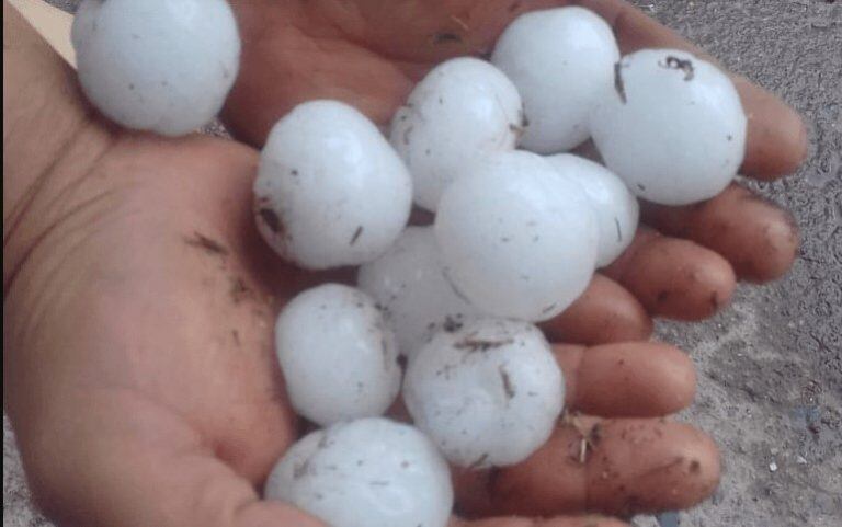 Durante el fin de semana cayó granizo de gran tamaño en General Alvear.