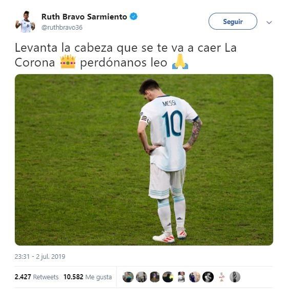 Copa América: la reacción de los famosos tras la derrota de Argentina (Foto: captura Twitter)