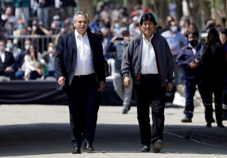 Alberto Fernández y Evo Morales\u002E (REUTERS)