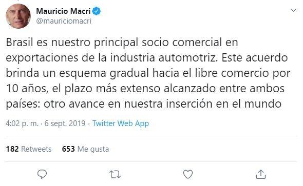 El Gobierno extendió por 10 años el acuerdo de libre comercio automotriz con Brasil.