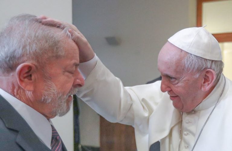 El papa Francisco recibió a Lula en el Vaticano. (Twitter/@LulaOficial)