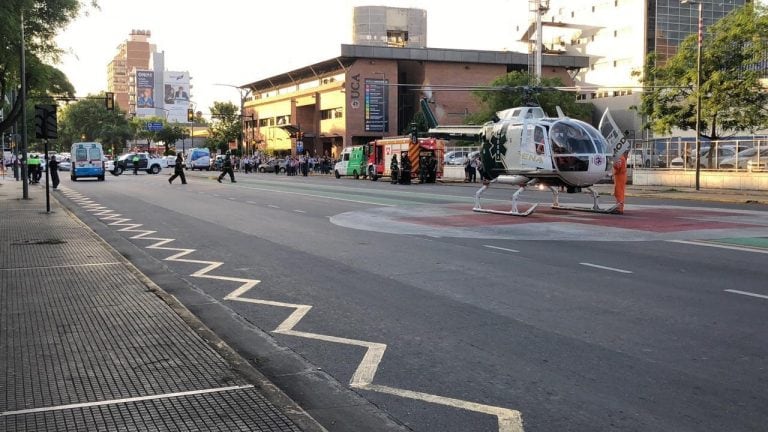 Helicóptero sanitario trasladó a una de las víctimas hasta el Heca. (Web)