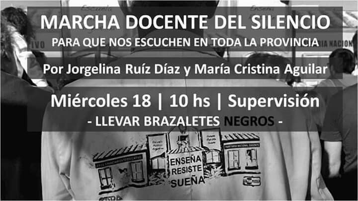 Marcha docente en silencio.