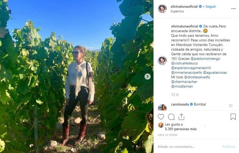 La publicación de Silvina en Instagram (Foto: captura)