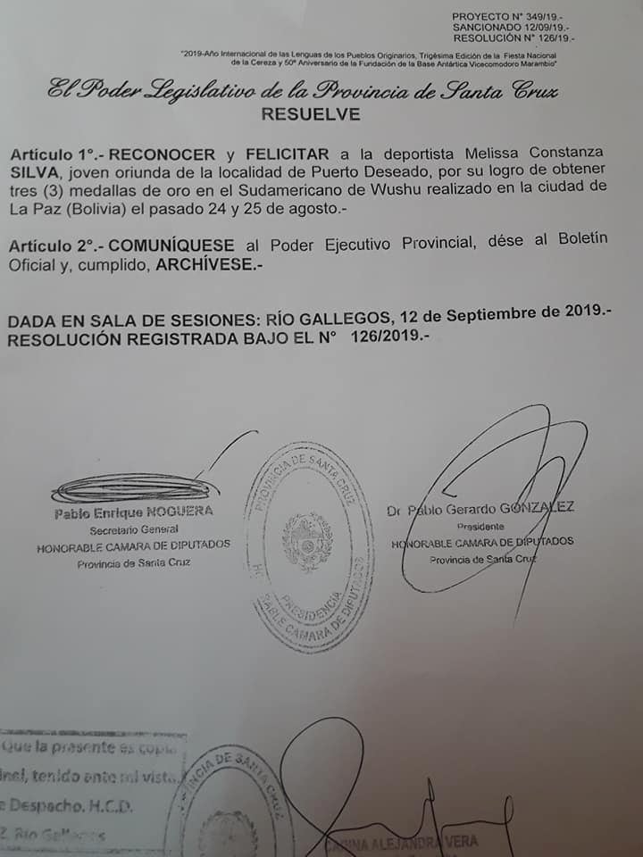 reconocimiento a Melisa Silva