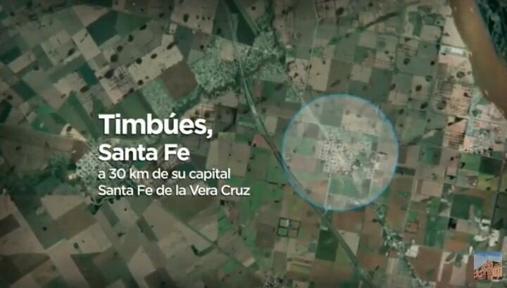 Error a la hora de ubicar geográficamente a Timbúes en el mapa. (Captura de pantalla)