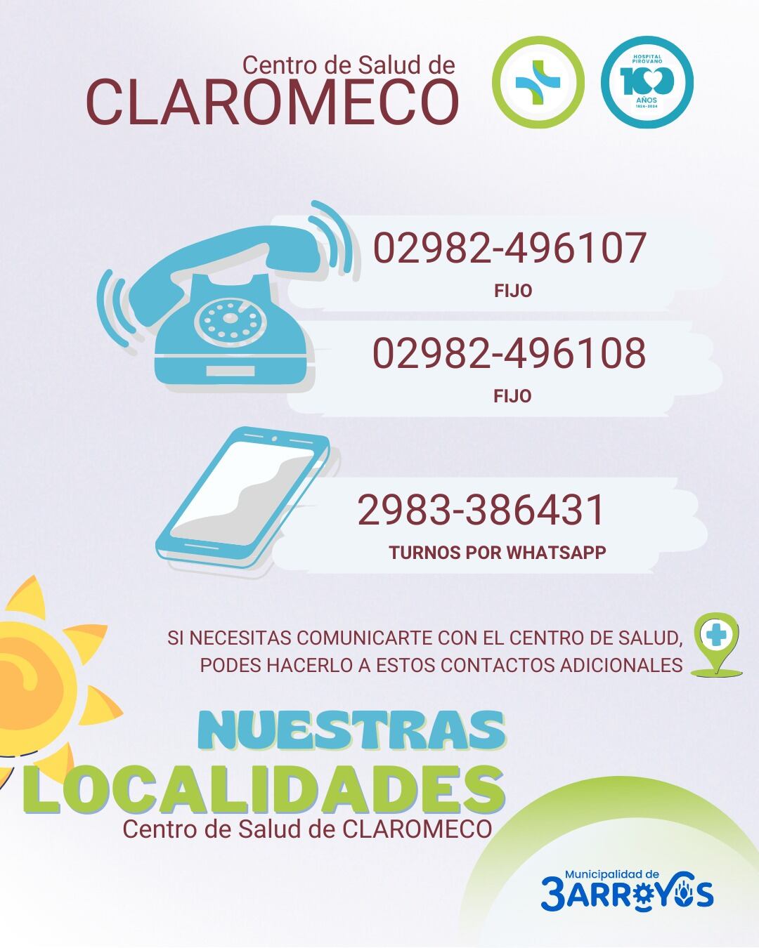 Claromecó: teléfonos adicionales del “hospitalito”