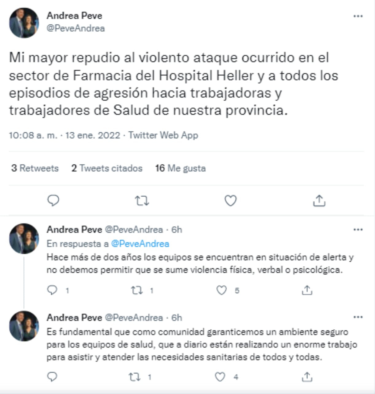 La ministra de Salud de Nequén condenó el ataque de ira contra el personal del Hospital Heller.